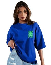 LEOTUDE Women Typographic Print Oversized Fit T-Shirt